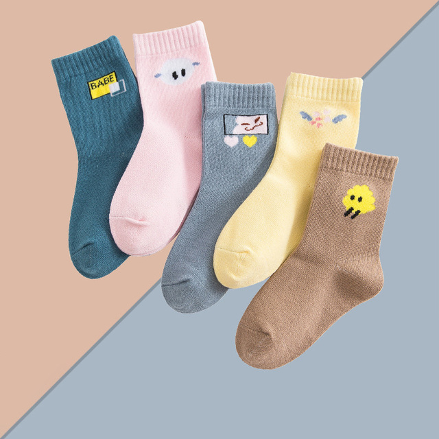 5 pairs soft cotton children socks cute cartoon print kids socks newborn baby boy socks casual girls boys socks 1 to 12 years