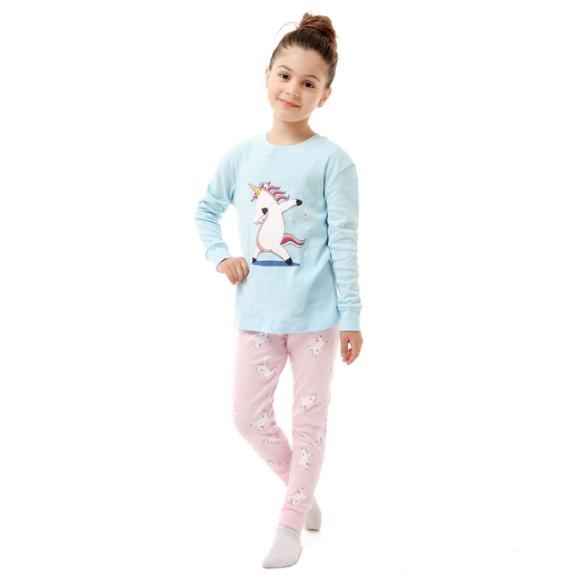 Girls Unicorn Pajamas Kids Sleepwear Dinosaur Pajamas Kids Rocket 1-8 Years New Set 2020