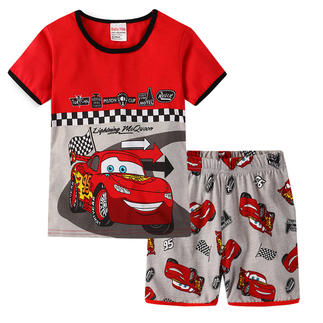 New Children Pajamas Sets Kids Boys Girls Cars Baby Clothes Sleepwear Cotton Pajamas Lightning McQueen Cartoon Sleepwear Set