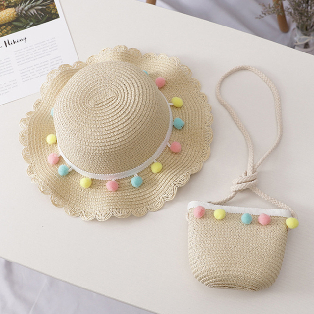 Bear Learner Kids Girls Hats 2022 New Fashion Summer Lace Flowers Caps Breathable Elegant Straw Hat Sunhat Lovely Baby Bonnet