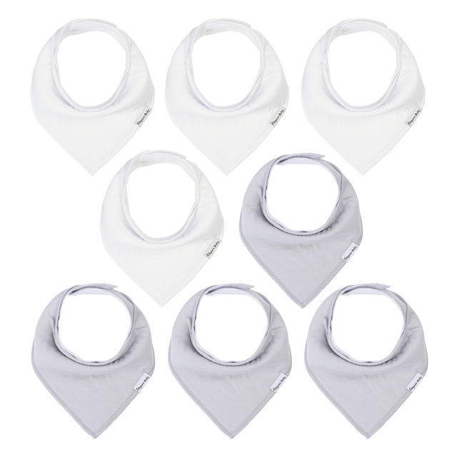 8pcs Baby Bibs Baby Saliva Bobble Bibs Unisex Bibs Set for Drooling and Teething 100% Organic Cotton Newborn Absorbent Soft Bibs