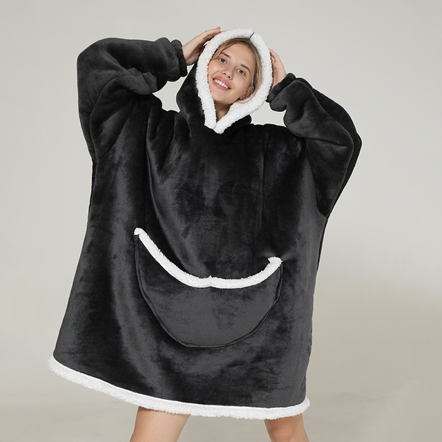 Family Hoodie Oversized Homewear Fleece Warm Sherpa Blanket Girls Thick Sleepwear, If You Need Two Sweatshirt, Please Order Two