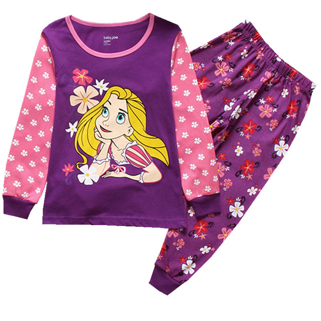 New Children's Rapunzel Clothing Set Boys Sleepwear Clothes Kids Pajamas Set Baby Girls Cotton Pajamas Cartoon Pajamas