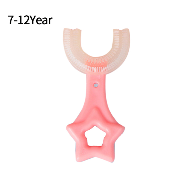 Kids Baby U-Shape Toothbrush Food Grade Silicone Infant Toothbrush 360 Degree Baby Oral Care Cleaning Guide