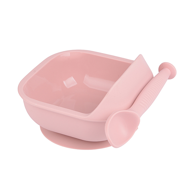 LOFCA 1 Set Baby Silicone Feeding Bowl Food Grade Liquid-Proof Suction Rotating Bowl Learning Dishes Tableware Children Plate