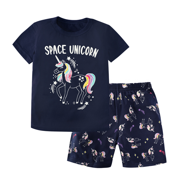 2022 Dinosaur Unicorn Panda Children's Clothing Summer Boys and Girls Clothes Teenagers Kids Suits Boys Sets Girls Outfits