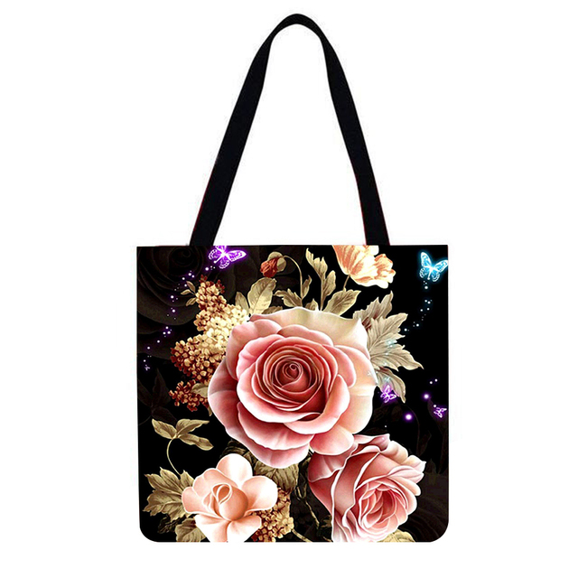 Sunflower Printed Casual Ladies Shopping Shoulder Bags Large Capacity Tote Bags Eco Shopping High Quality Folding Bags