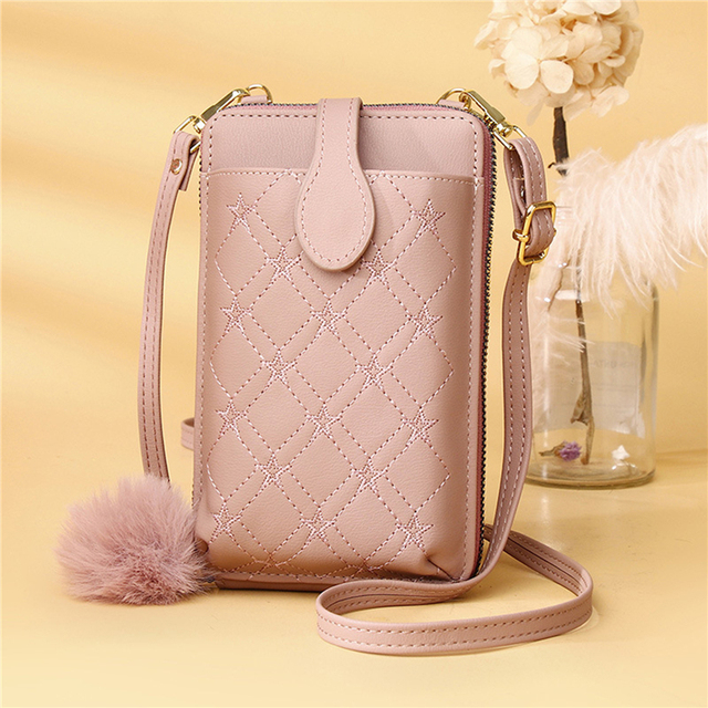 Women Wallet Mobile Phone Wallet Small Shoulder Bag Multifunction Handbag Money Wallets Clutch Card Holders Storage Organizer