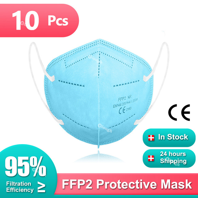 FFP2 أقنعة KN95 Mascarillas هومولوكادا 5 طبقات ffp2fan CE قناع الجهاز التنفسي FPP2 قناع وجه واقي KN 95 Masque الكبار