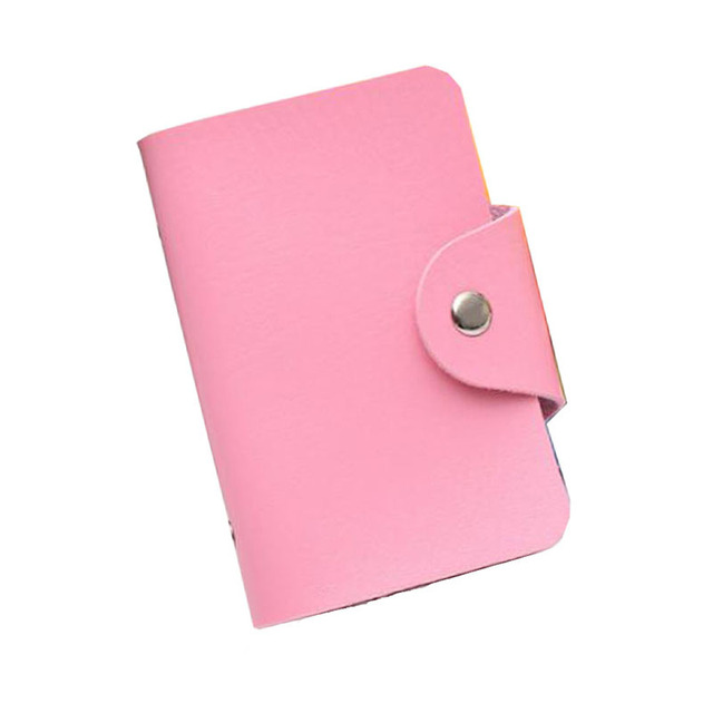 24 Slots Card Holder PU Leather Slim Bank Credit ID Card Coin Pouch Bag Pouch Purse Organizer Thin Business Card Clip With Button