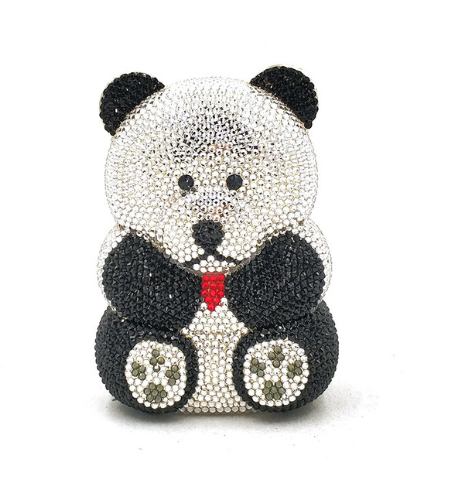 Women's Perforated Bear Handbag,Bear Perforated Crystal Handbag,Cocktail Purse,Shoulder Bag,Gifts