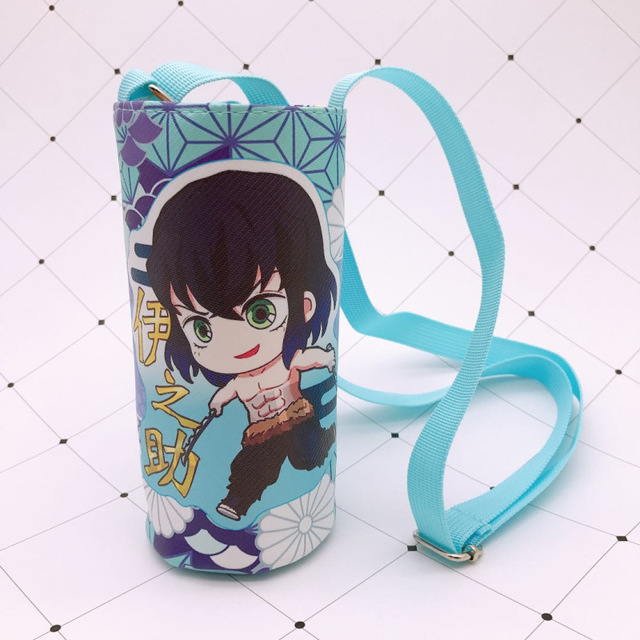 Devil Blade Cartoon Anime Peripheral PU Cup Cover Demon Slayer Kimetsu no Yaiba Kamado Nezuko Student Children Kids Kettle Bag