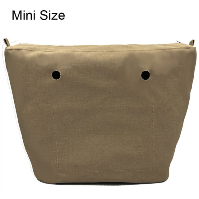 Classic Mini Size Waterproof Solid Canvas Insert Inner Liner Insert Zipper Pocket For Obag O Bag Silicone Handbag Bag