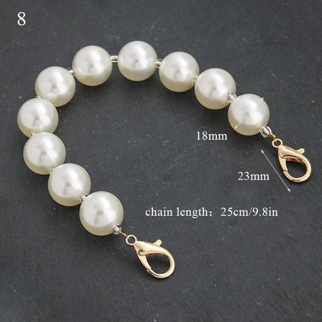 Pearl Bag Strap for Handbag Handles Beaded Purse Belts DIY Replacement Evening Bag Chain Bags Decoration Accessories