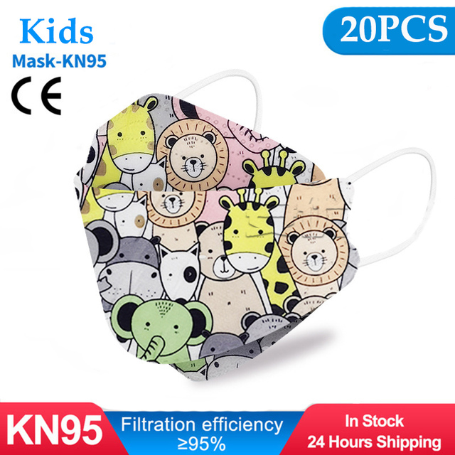 Kids KN95 Masks Fpp2 Certified Dustproof Breathable Mask Kids Masks Mascarillas fpp2 Niños Masque Enfant Jetable ffp2masque