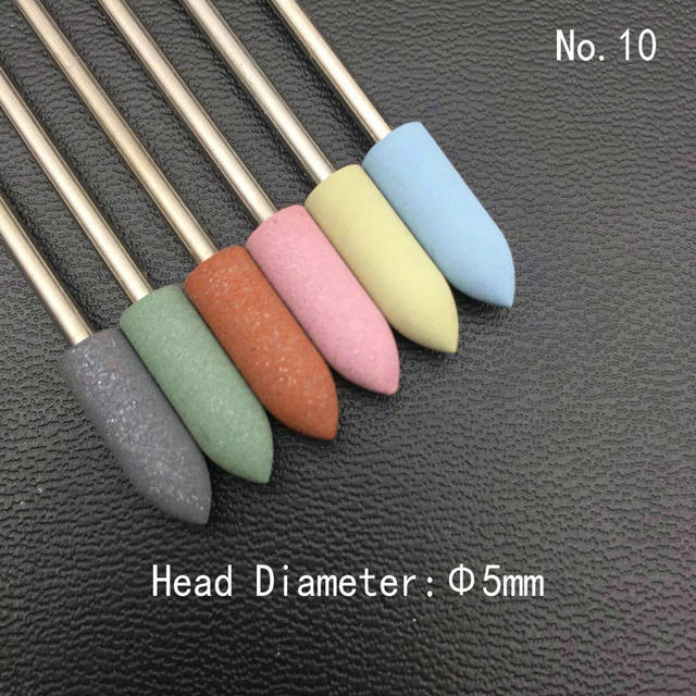 6pcs/set Rubber Silicon Nail Drill Grinding Cutter for Manicure Flexible Bit Polisher Machine Electric Nail File Art Tools