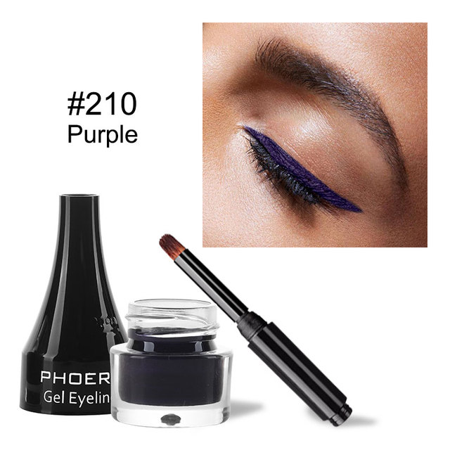 PHOERA 10 Colors Matte Eyeliner Gel Eyeshadow Dual Use With Brush Set Waterproof Long Lasting Beauty Comestics TSLM1