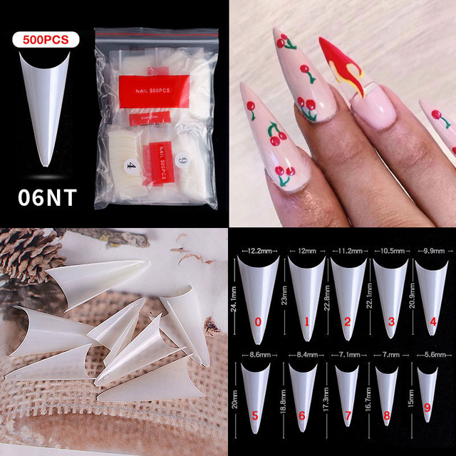 500pcs False Nail Extension Full Cover Fake Nails French False Nail Clear/White False Nail Tips Art Manicure Tool French Nail