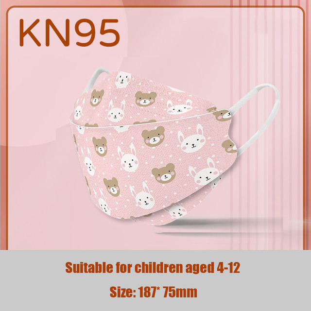 50/200pcs KN95 Disposable Face Mask Printed Children Virus Cartoon Pattern Cute Mask Anti-Dust Protective Christmas Mascarilla