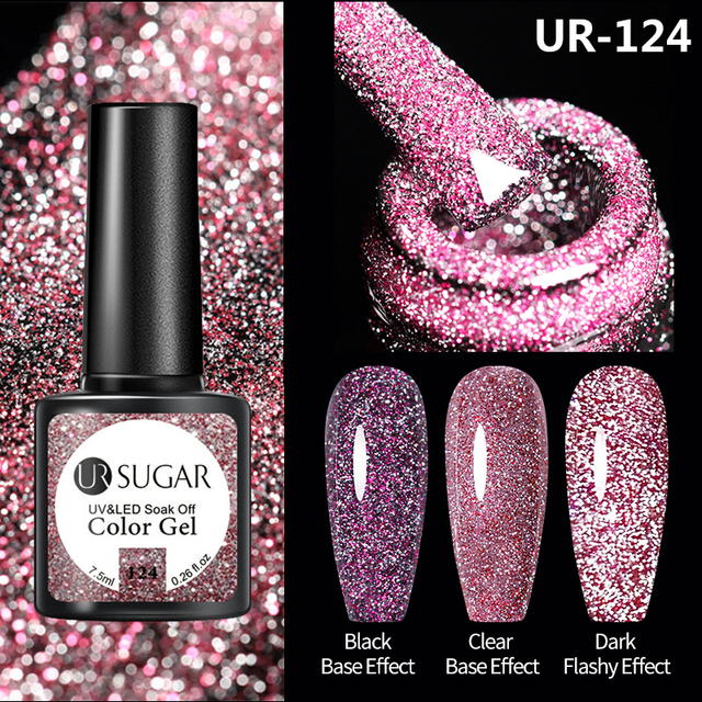 UR SUGAR 7.5ml Disco Reflective Cat Magnetic Gel Nail Polish Auroras Iridescent Glitter Sequins Soak Off Nails Art UV Varnish