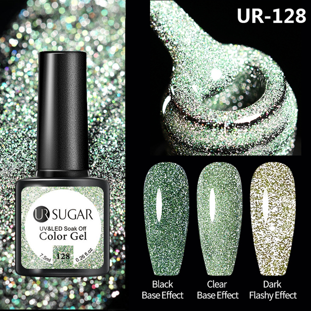 UR SUGAR 7.5ml Glitter Reflective Gel Nail Polish Manicure Nail Art Semi Permanent UV LED Nail Polish Lamp