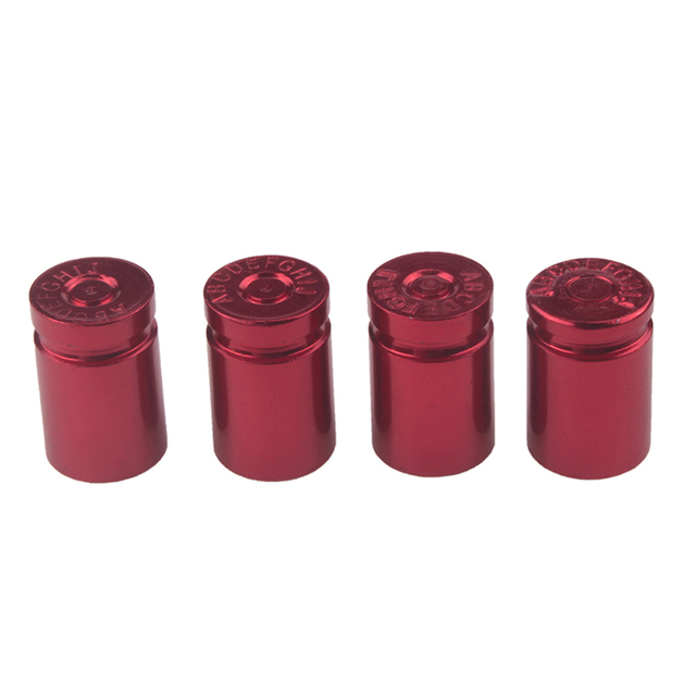 4psc Bullet Shell Universal Car Wheel Tire Valve Caps,Rim Tire Stem Covers,Aluminum Alloy Car Styling Parts Accessories