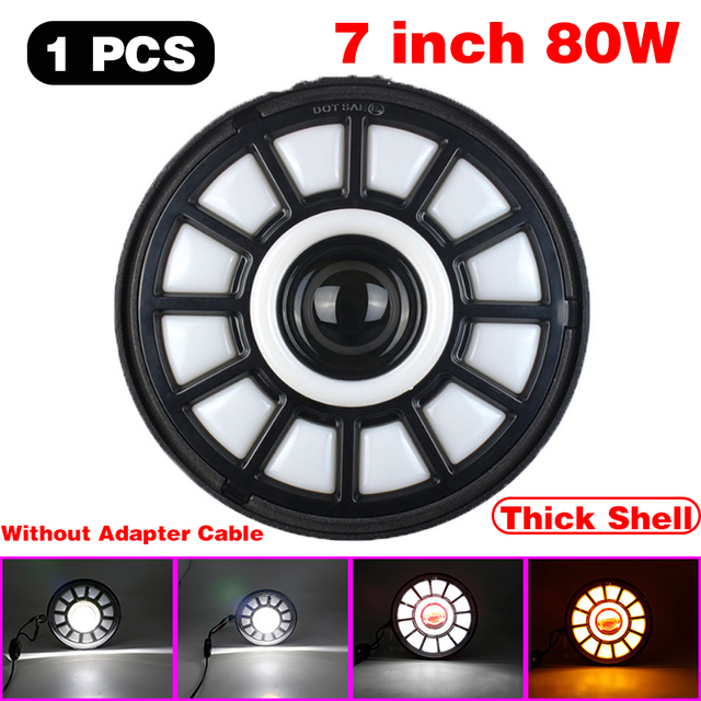 45W/60W/75W/80W/90W Car Led 7 Inch Car Accessories Angel Eyes H4 Led Headlight For Lada Niva 4X4 Uaz Hunter Hummer