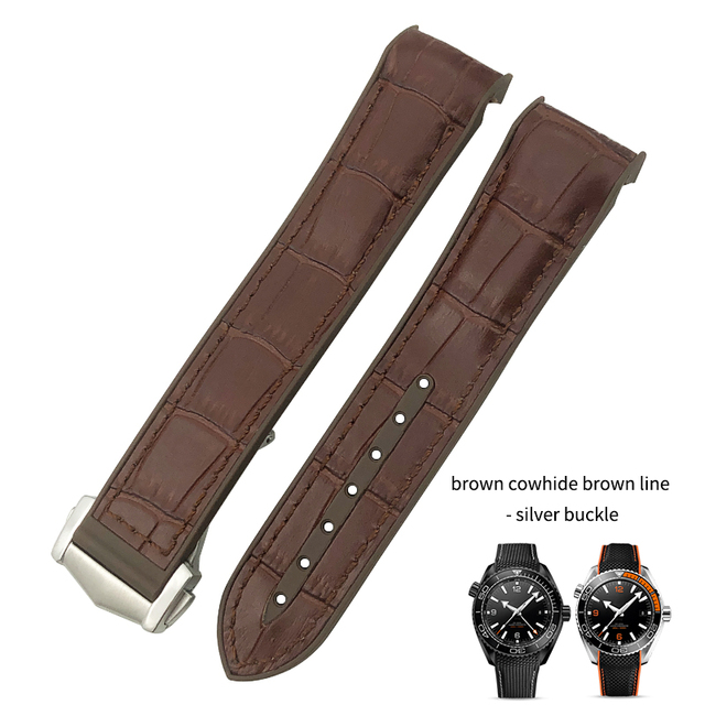 19mm 20mm 21mm 22mm Rubber Leather Watchband Fit For Omega Planet Ocean Seamaster Diver 300 Silicone Nylon Sports Watch Strap