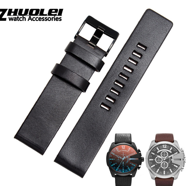 Diesel Watch Cowhide Leather Strap , Fit Strap DZ7312 | DZ4323 | DZ7257 with stainless steel pin clip 24 26 27 28 30mm