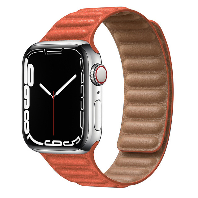 حزام ل سوار ساعة يد آبل رابط جلدية حلقة 44 مللي متر 40 مللي متر iWatch سلسلة 7 6 SE 5 4 3 2 1 watchbands سوار 42 مللي متر 38 مللي متر الأساور