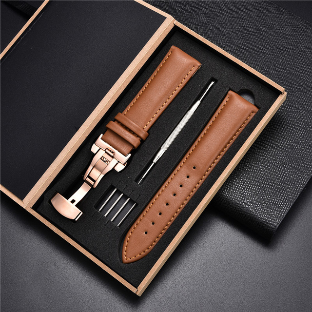 Leather Straps With Box For Samsung Galaxy Watch 4 40mm 44mm/4 Classic 42mm 46mm Active 2 Band Replacement Watchband Bracelets