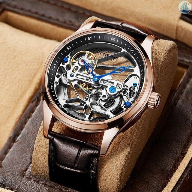 Genuine Tourbillon Watches Men Mechanical Watch Fully Automatic Luxury Brands Luminous Waterproof Men's Watch Fashion Reloj Hombre