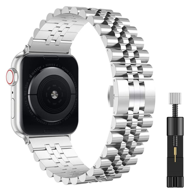 Metal Strap for Apple Watch 7 45mm 41mm Series 6 5 4 SE 44mm 40mm Stainless Steel Bracelet Wristband for iwatch 3 2 1 42mm 38mm