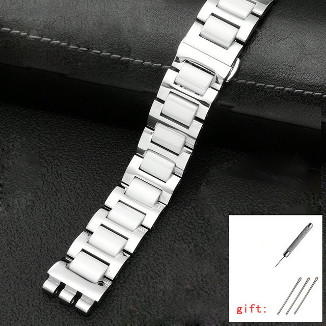 For Swatch Solid Core Metal Bracelet Concave Convex Watch Chain YCS YAS YGS Iron Men and Women Steel Ceramic Watchband