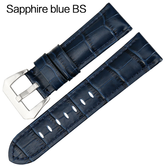 MAIKES Quality Genuine Leather Watch Strap 22mm 24mm 26mm Fashion Blue Watch Accessories Watchband for Panerai Watch Band