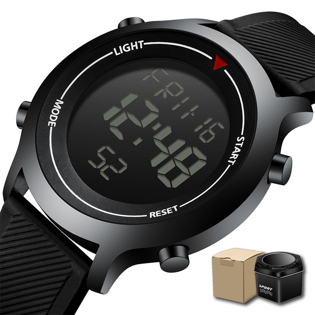 Men Alloy Watch New Digital Watch Erkek Kol Saati Waterproof Silicone Wrist Watch Dropship