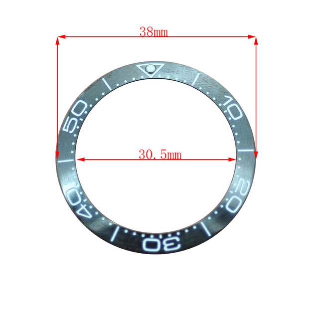 38mm ceramic bezel GMT and diving watch insert for 40mm men's watch watches replacement watch accessories simple dial watch bezel insert