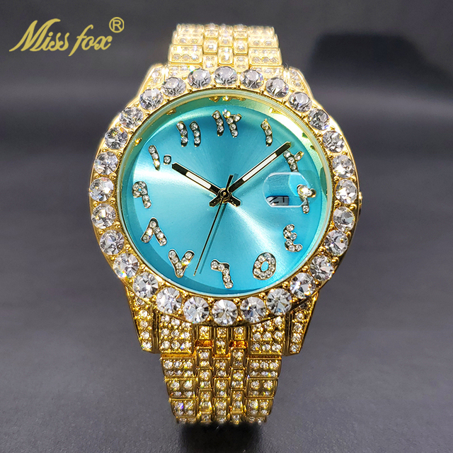 Relogio Masculino Luxury Original Diamond Watch for Male Unique Blue Dial Couple Watches Calendar Waterproof Quartz Watches