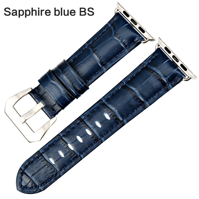 MAIKES Watchbands Genuine Cow Leather Watch Strap for Apple Watch Band 44mm 38mm Series 6/5/4 Iwatch 7 45mm 41mm Watchband