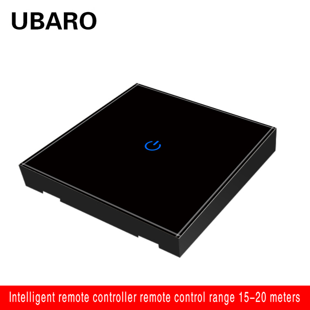 UBARO 86*86mm 433 RF Wireless Transmitter Controller Panel Tempered Glass Remote Manuel Button Without Battery 1/2/3 Gang