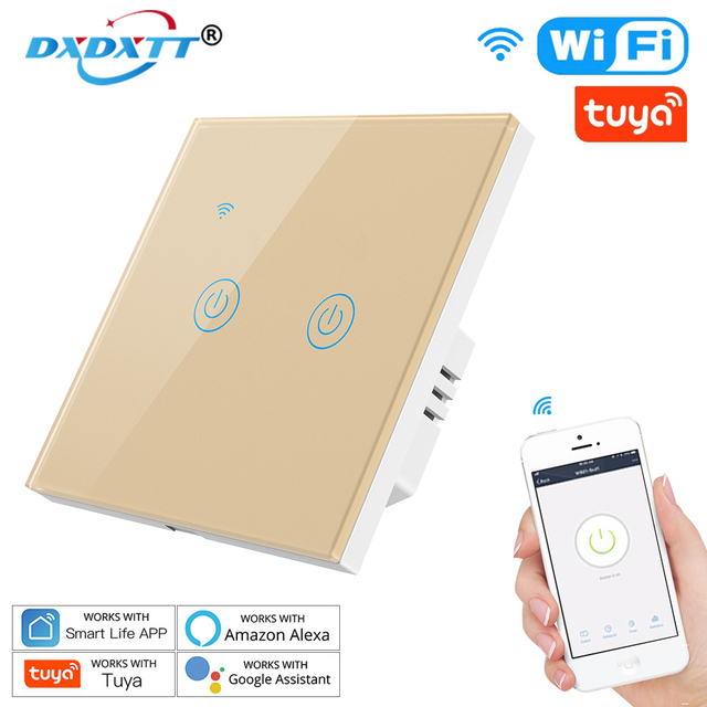 Tuya Smart Wifi Switch With Touch Life Smart Switch EU/UK/US/Brazil 220V Standard With Alexa Google Home Need Neutral