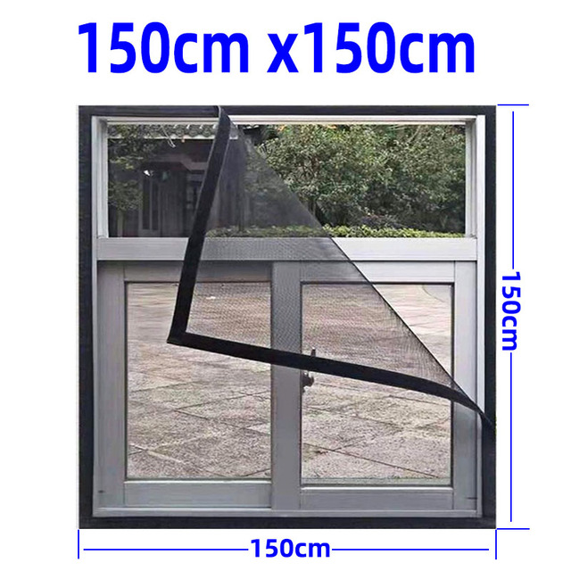 Inset window screen mesh, air tulle adjustable summer invisible anti mosquito net fiberglass removable washable customize screen