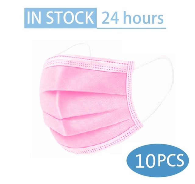 Mouth Masks 3-Layer Anti Dust Disposable Mascarillas 10/50/100 Pcs Non-woven Meltblown Cloth Masks Elastic Ear Loop Face Mask