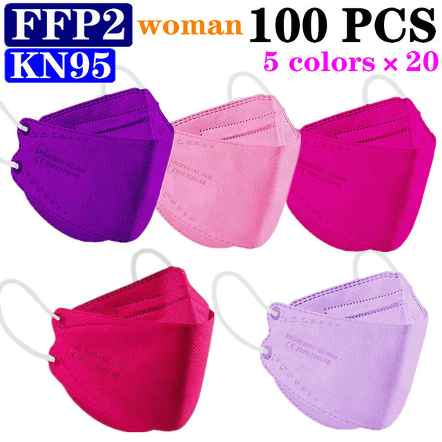 KN95 FFP2 CE 80 Unique Print Beauty Wholesale Fish Mask Mascarillas Protective Breathing Anti Fog Adult Colorful Masques