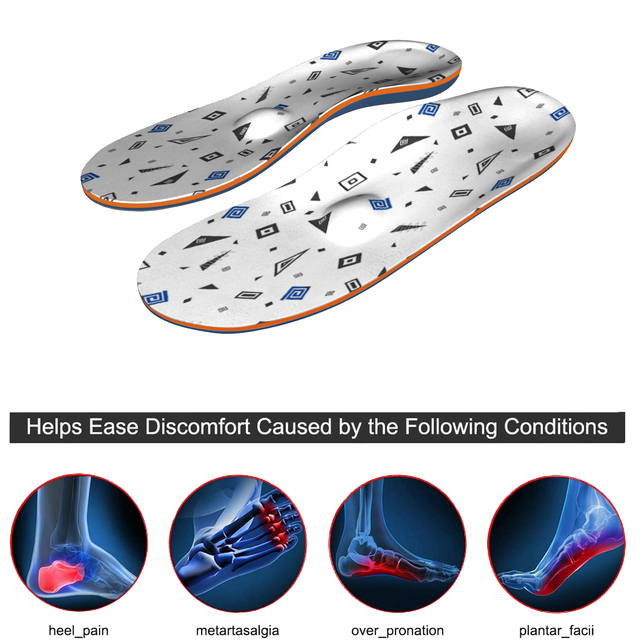 Plantar Fasciitis Feet Insoles Orthotic Shoe Inserts High Arch Support Metatarsalgia Flat Feet Orthotic Sole Shoes Women