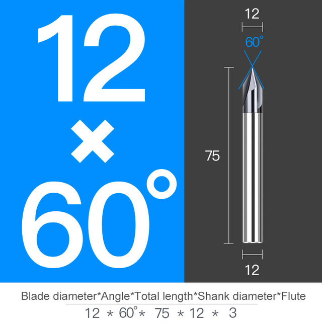 Chamfer Milling Cutter Carbide Angle Anti Chamfer End Mill Deburring V Grove Router 60 90 120 Degree 2 3 Flutes