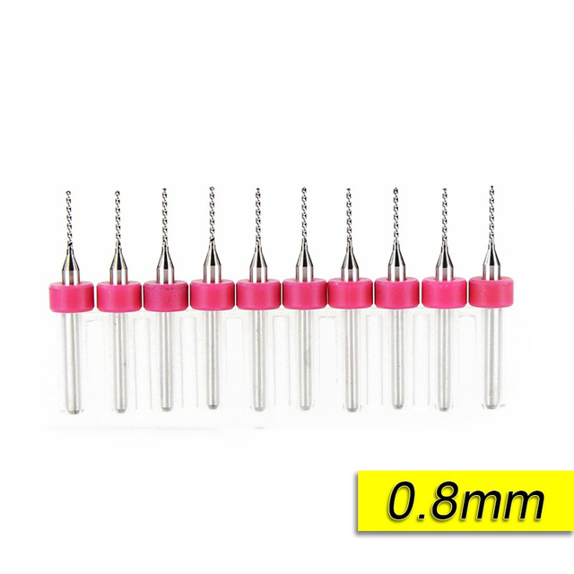 XCAN 10pcs/set 0.3mm to 1.2mm PCB Mini Drill Bits Tungsten Steel Carbide for Printing Circuit Board CNC Drill Bits Machine