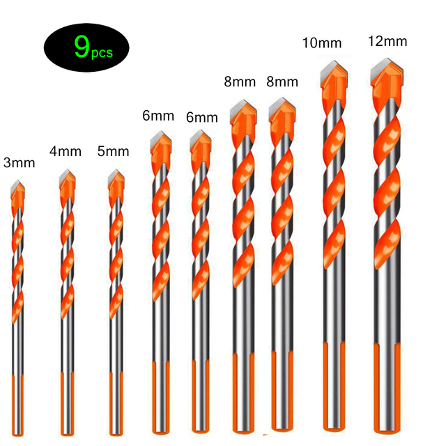 3-12mm high quality professional multifunctional drill bit sets for ceramic tile, concrete, wall, metal and wood drilling