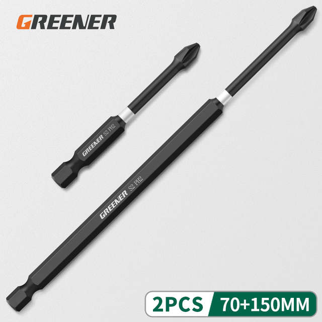 Green Impact Strong Magnetic Impulse Head Cross High Hardness Hand Drill Bit Screw Electric Screwdriver Set 50 65 70 90 150mm