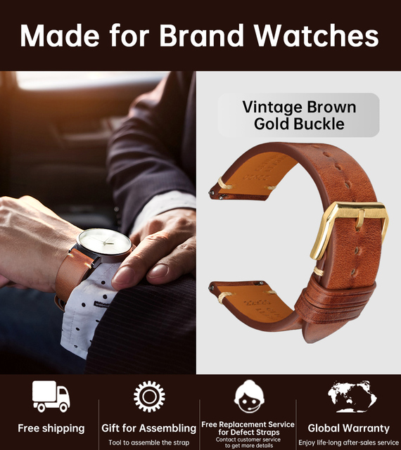 MAIKES Quick Release Watch Band Italy Vegetable Tanned Leather For Huawei Galaxy Watch 22mm Cow Watch Bracelet Leather Strap